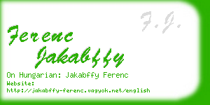 ferenc jakabffy business card